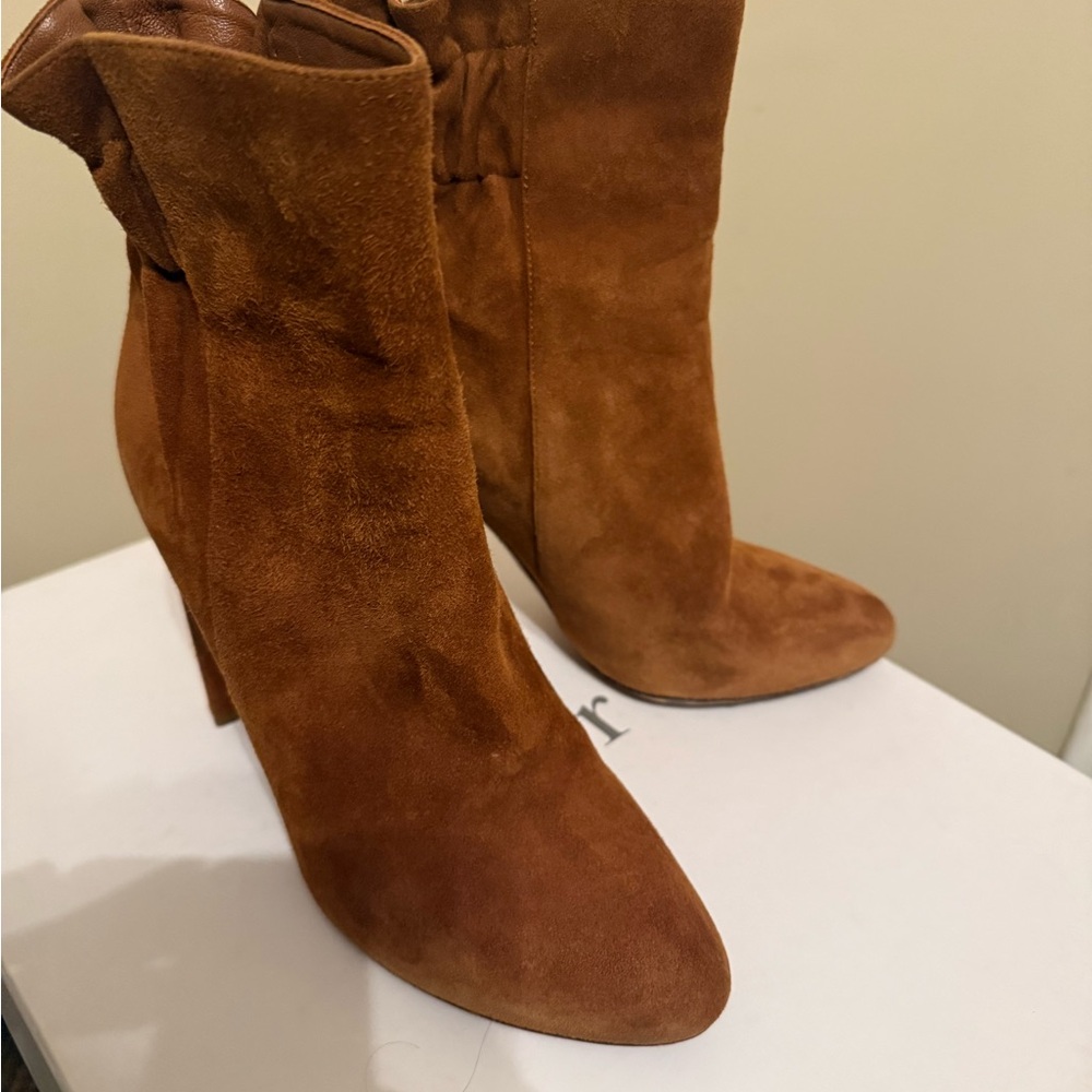 Dior Brown Ankle Boots with Suede Texture and High Heel